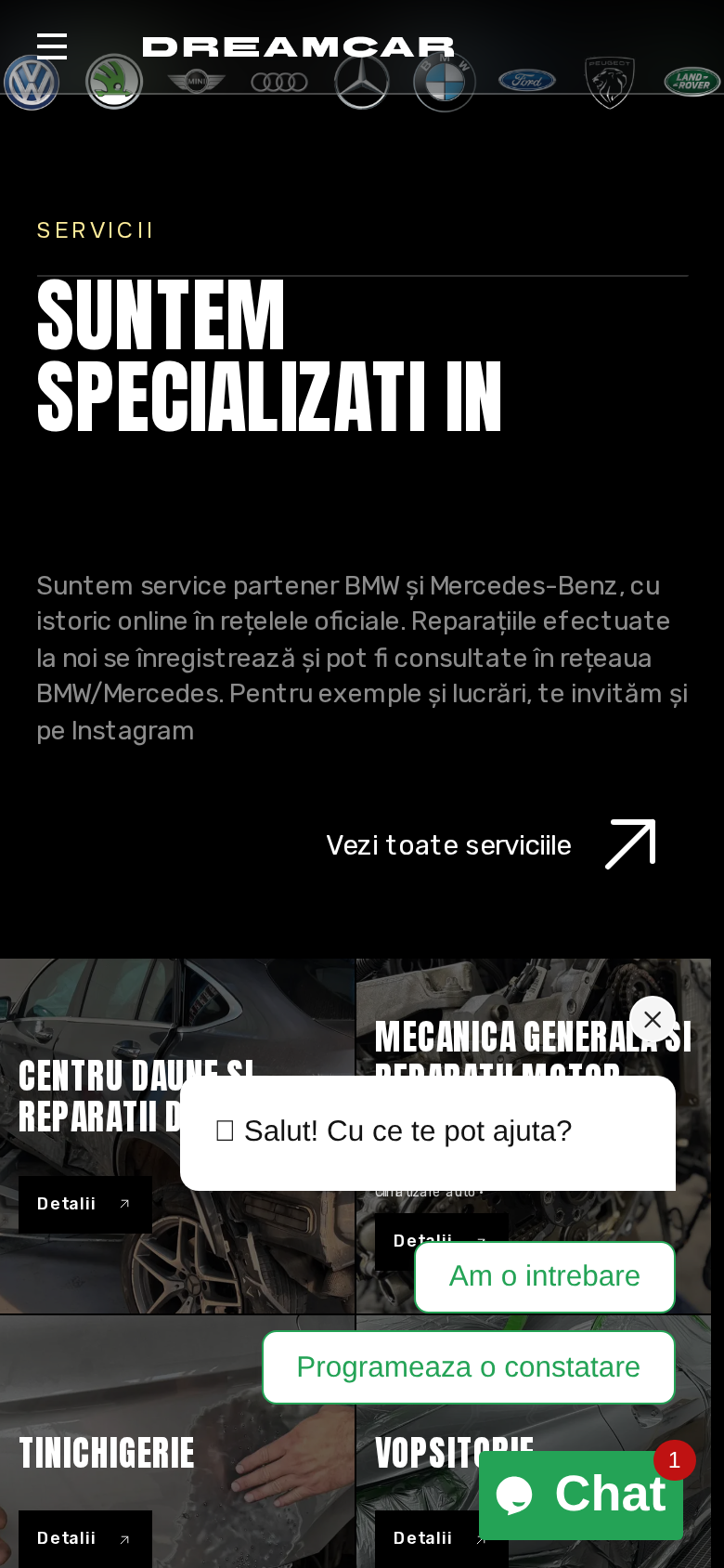 Versiunea mobilă a site-ului DreamCar