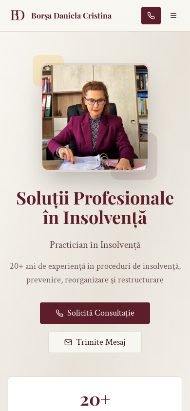 Versiunea mobilă a site-ului Insolvența BD