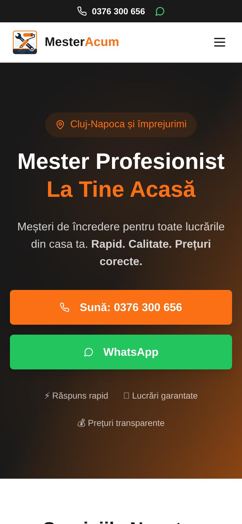 Meșter Acum pe telefon, ecranul 1