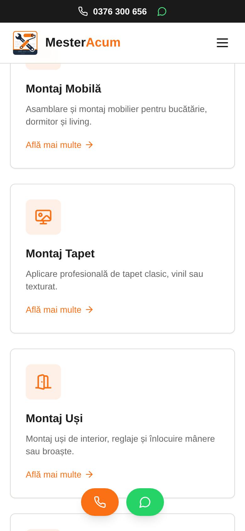 Meșter Acum pe telefon, ecranul 2