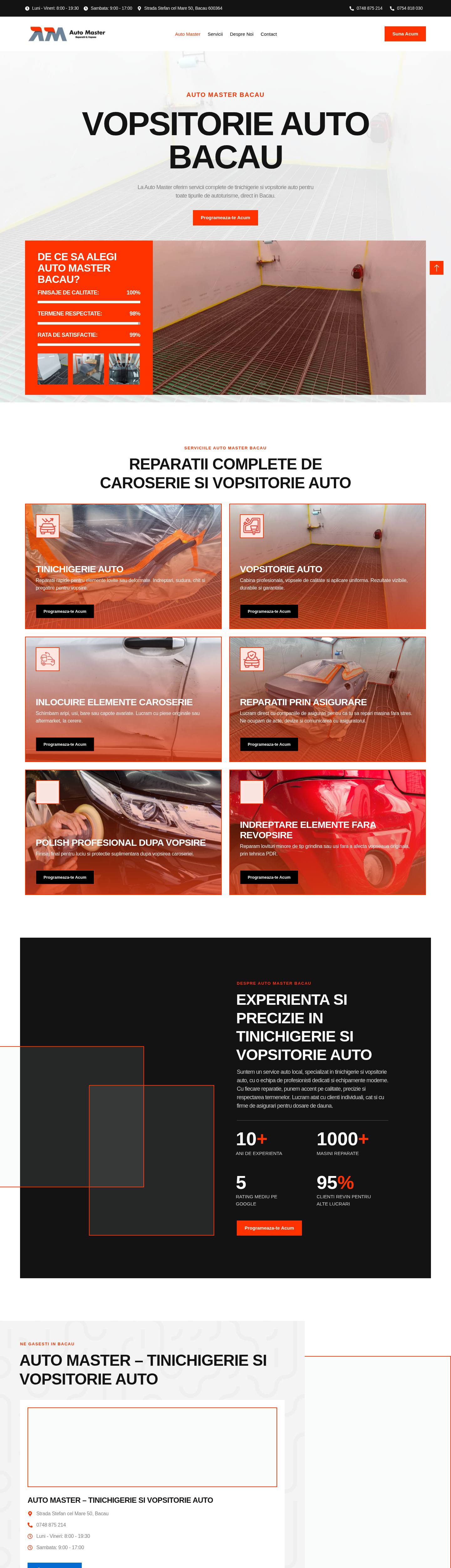Pagina principală a site-ului Vopsitorie Auto Bacău