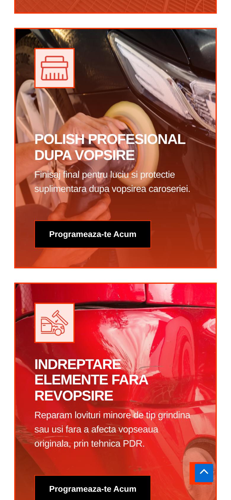 Vopsitorie Auto Bacău pe telefon, ecranul 2