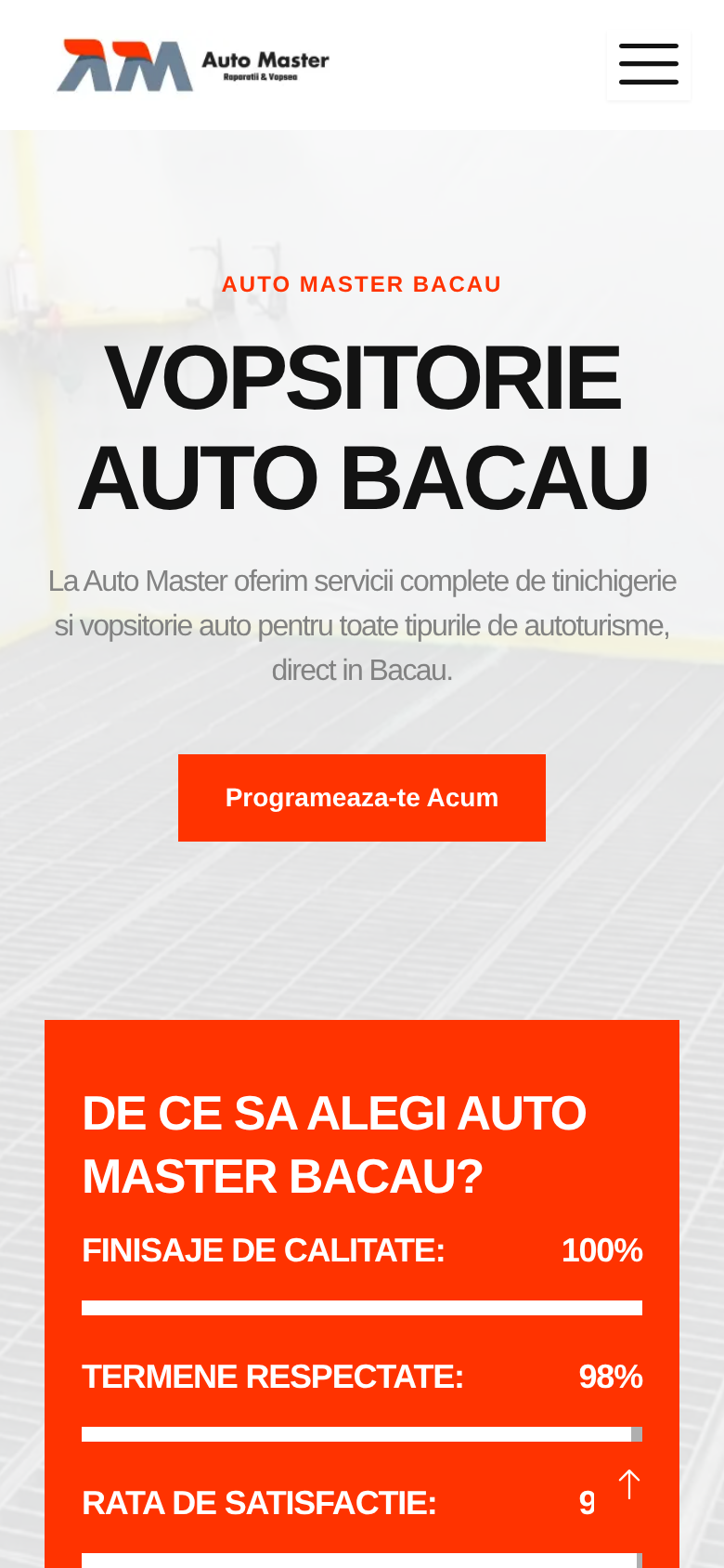 Versiunea mobilă a site-ului Vopsitorie Auto Bacău